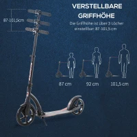 Homcom® Hulajnoga Dziecięca z Amortyzacją Regulacja Wysokości Aluminium Czarna(m-5)