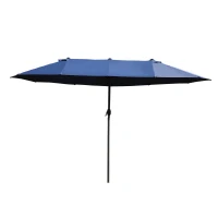 Outsunny Double-side Umbrella Parasol, Φ2.7x4.6Wx2.4H m-Blue(m-1)