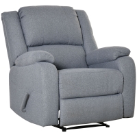 HOMCOM Recliner Chair, Lounger with Reclining Function, TV Armchair with Linen Look, Reclining Chair up to 150 kg Load Capacity, for Living Room, Steel, Dark Gray 90 x 96 x 98 cm