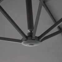 Outsunny 4.6M Sun Umbrella Canopy Double-sided Crank Sun Shade w/ Cross Base Grey(m-8)