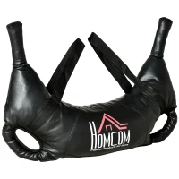 HOMCOM Worek Bułgarski, 25 kg, z wieloma uchwytami, wzmocnione szwy, 72 x 50 x 18 cm, Czarny(m-1)