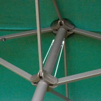 Outsunny 4.6M Sun Umbrella Canopy Double-sided Crank Sun Shade w/ Cross Base Dark Green(m-7)