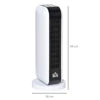 HOMCOM Chauffage soufflant oscillant 2000 W - mini radiateur céramique PTC - 3 modes - télécommande incluse - chauffage d'appoint blanc noir(m-3)