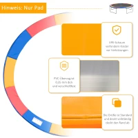 HOMCOM Osłona krawędzi do trampoliny, osłona krawędzi, osłona wymienna, 3 rozmiary, 3 kolory(m-6)