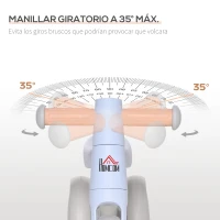 HOMCOM Bicicleta sin Pedales para Niños de 1-3 Años Bicicleta de Equilibrio con 3 Ruedas Silenciosas Correpasillos Triciclo de Bebé 60x24x37 cm Azul(m-7)