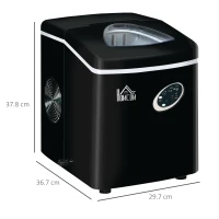 HOMCOM Macchina per Ghiaccio 9 Cubetti in 8-9 Minuti con 3 Dimensioni Regolabili, Nero(m-3)
