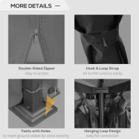 Outsunny 3 x 3(m) Patio Gazebo Canopy Garden Pavilion Tent Shelter Marquee with 2 Tier Water Repellent Roof, Mosquito Netting and Curtains, Aluminium Frame, Dark Grey(m-5)