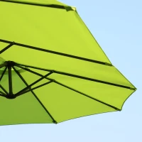 Outsunny Double-side Umbrella Parasol, Φ2.7x4.6Wx2.4H m-Grass Green(m-10)