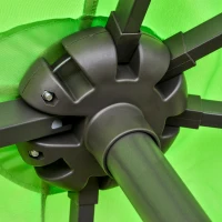 Outsunny 4.6M Sun Umbrella Canopy Double-sided Crank Sun Shade w/ Cross Base Green(m-8)