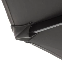 Outsunny 4.6M Sun Umbrella Canopy Double-sided Crank Sun Shade w/ Cross Base Grey(m-9)
