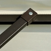 Outsunny 4.6M Sun Umbrella Canopy Double-sided Crank Sun Shade w/ Cross Base Off White(m-10)