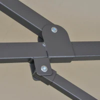 Outsunny 4.6M Sun Umbrella Canopy Double-sided Crank Sun Shade w/ Cross Base Khaki(m-10)