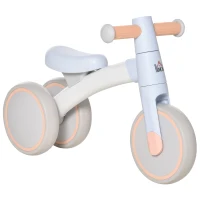 HOMCOM Bicicleta sin Pedales para Niños de 1-3 Años Bicicleta de Equilibrio con 3 Ruedas Silenciosas Correpasillos Triciclo de Bebé 60x24x37 cm Azul(m-1)