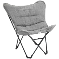 Outsunny Portable Folding Camping Chair Garden Chair Director's Chair Folding Chair Modern Design for Outdoor Picnic max. Load 120 kg Light Gray 88 x 74 x 84 cm