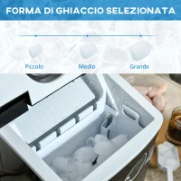 HOMCOM Macchina per Ghiaccio 9 Cubetti in 8-9 Minuti con 3 Dimensioni Regolabili, Nero(m-7)