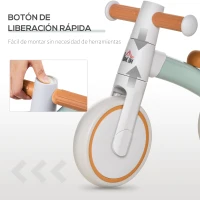 HOMCOM Bicicleta sin Pedales para Niños de 1-3 Años Bicicleta de Equilibrio con 3 Ruedas Silenciosas Correpasillos Triciclo de Bebé 60x24x37 cm Marrón(m-5)