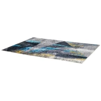 HOMCOM Covor modern albastru gri, covoare geometrice covor mare pentru sufragerie, dormitor, sufragerie, 140x200 cm(m-11)