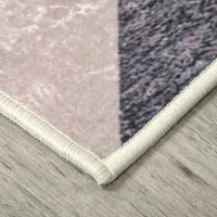 HOMCOM Covor gri modern, covoare geometrice covor mare pentru sufragerie, dormitor, sufragerie, 140x200 cm(m-9)