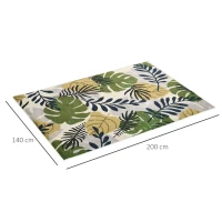 HOMCOM Covor verde modern, covoare cu frunze Covor mare pentru sufragerie, dormitor, sufragerie, 140x200 cm(m-3)