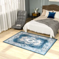 HOMCOM Covor Albastru Persan, Covoare Moderne Covor Mare pentru Living, Dormitor, Sufragerie, 140x200 cm(m-10)