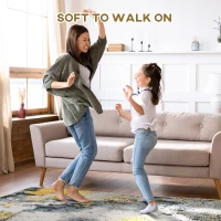 HOMCOM Covor Modern, Zona de redare abstracta Covor Galben Mare pentru Sufragerie, Dormitor, Sufragerie, 140x200 cm(m-4)