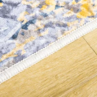 HOMCOM Covor modern albastru gri, covoare geometrice covor mare pentru sufragerie, dormitor, sufragerie, 140x200 cm(m-9)