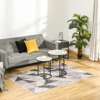 HOMCOM Covor gri modern, covoare geometrice covor mare pentru sufragerie, dormitor, sufragerie, 140x200 cm(m-10)