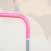 HOMCOM Bara de gimnastica pentru copii, bare orizontale pliabile cu inaltime reglabila, bara de antrenament cu baza triunghiulara, roz(m-9)