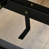 HOMCOM Masa de sufragerie extensibila Blat dreptunghiular cu efect de lemn pentru 4-6 persoane cu cadru metalic si frunze ascunse pentru bucatarie, sufragerie, living(m-5)