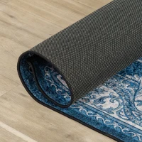 HOMCOM Covor Albastru Persan, Covoare Moderne Covor Mare pentru Living, Dormitor, Sufragerie, 140x200 cm(m-8)