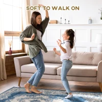 HOMCOM Covor Albastru Persan, Covoare Moderne Covor Mare pentru Living, Dormitor, Sufragerie, 140x200 cm(m-4)