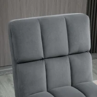 Fotoliu Relax cu Suport pentru picioare HOMCOM pentru Interior, Set 2 Piese din Tesatura cu Efect de Catifea, Spuma de Cauciuc si Metal, Gri(m-7)