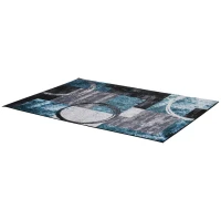 HOMCOM Covor Geometric Albastru, Covoare Moderne Covor Mare pentru Living, Dormitor, Sufragerie, 140x200 cm(m-11)