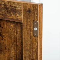 HOMCOM Carucior de bucatarie cu dulap cu usa, maro rustic(m-10)