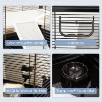 PawHut Habitat Interior pentru Animale Mici – Modular cu Accesorii(m-5)