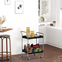 HOMCOM carucior rulant, utilitar, 2 rafturi 63x40.4x83.5 cm(m-7)