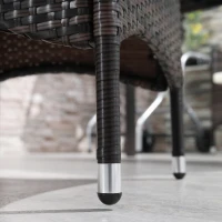 Outsunny Set masa si scaune 5 piese din rattan PE pentru exterior, cotiere din rachita, pentru terasa(m-10)