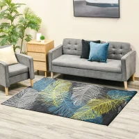 Covor modern HOMCOM, covoare cu pene abstracte Covor mare pentru sufragerie, dormitor, sufragerie, 140x200 cm(m-10)