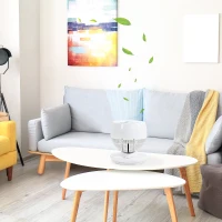 HOMCOM Ventilator pentru flux de aer cu 3 viteze, oscilare la 70° inclinare la 90°, ventilator personal de pus pe masa pentru camera de zi, dormitor, birou, negru si alb(m-10)