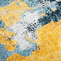 HOMCOM Covor Modern, Zona de redare abstracta Covor Galben Mare pentru Sufragerie, Dormitor, Sufragerie, 140x200 cm(m-8)