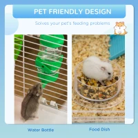 PawHut Cusca Mare pentru Hamsteri – 3 Niveluri & Roata(m-4)