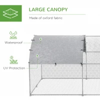 PawHut Cotet pentru pasari de curte galvanizat, Cusca pentru animale de companie, 2,8 x 5,7 x 2 m(m-4)