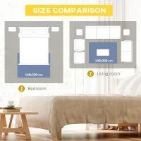 HOMCOM Covor Geometric Albastru, Covoare Moderne Covor Mare pentru Living, Dormitor, Sufragerie, 140x200 cm(m-6)