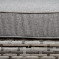 Outsunny Set de canapele din ratan PE pentru terasa, cu 4 piese, cu perne si masuta de cafea cu doua niveluri, cu blat din sticla securizata, Gri(m-9)