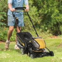 Cositoare autopropulsata DURHAND, cositoare fara fir cu 6 inaltimi de taiere reglabile, latime de taiere 42cm, caseta pentru iarba 45L, baterie 2.5Ah si incarcator incluse(m-10)