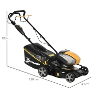 Cositoare autopropulsata DURHAND, cositoare fara fir cu 6 inaltimi de taiere reglabile, latime de taiere 42cm, caseta pentru iarba 45L, baterie 2.5Ah si incarcator incluse(m-3)
