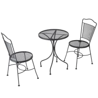 Set Bistro Outsunny din 3 Piese, Set Pliabil de Terasa in Aer Liber cu Scaune Metalice si Masa Rotunda pentru Curte(m-1)