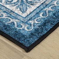 HOMCOM Covor Albastru Persan, Covoare Moderne Covor Mare pentru Living, Dormitor, Sufragerie, 140x200 cm(m-9)