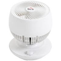 HOMCOM Ventilator pentru flux de aer cu 3 viteze, oscilare la 70° inclinare la 90°, ventilator personal de pus pe masa pentru camera de zi, dormitor, birou, negru si alb(m-11)