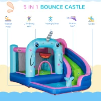 Outsunny Castel gonflabil pentru copii 3-8 ani, 5 in 1, 3.3x2.8x2 m(m-4)